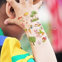 Водонепроницаемая Временная подделка тату детская татуировка стикер мультяшка Кролик Дерево Флеш-тату ручной татуировки на руку наклейка s для ребенка
