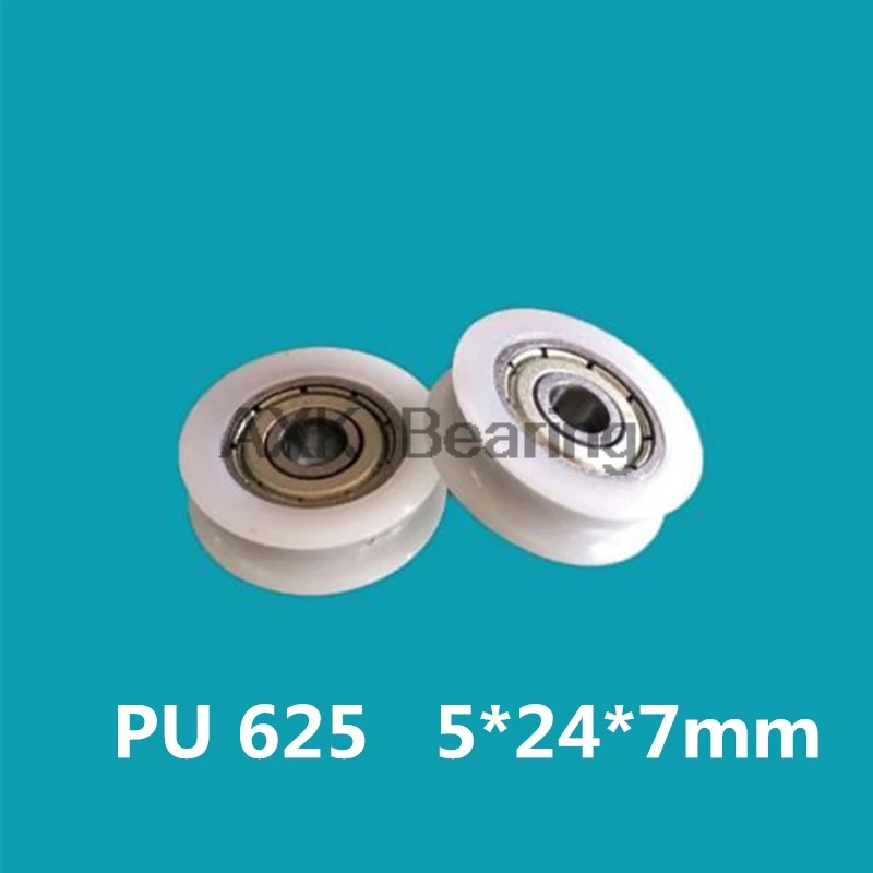 

Plastic nylon bearing with U grooves and plastic nylon bearing 625 inner diameter 5mm 5*24*7U groove groove injection pulley