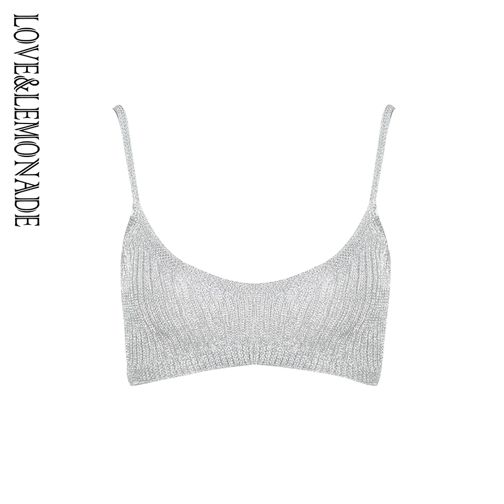 

Love&Lemonade . Silver Knitted Round Neck Vest Top LM1401