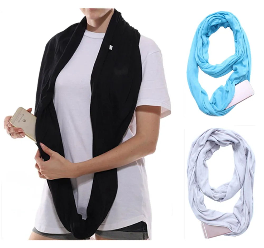 Scarf With Pocket Convertible Journey Infinity Scarf All match Fashion