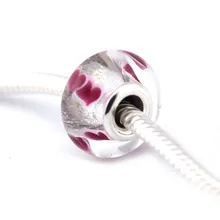 DIY Подходит для Pandora Браслеты дикие сердца муранского стекла бусины стерлингового серебра 925 модные украшения с шармами