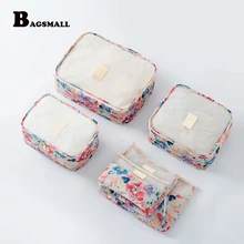 BAGSMALL 6 יח'סט קוביות אריזה אביזרי נסיעות מזוודה מארגנים עבור הדפסת חליפת בגדי אריזת תיק מטען עמיד למים