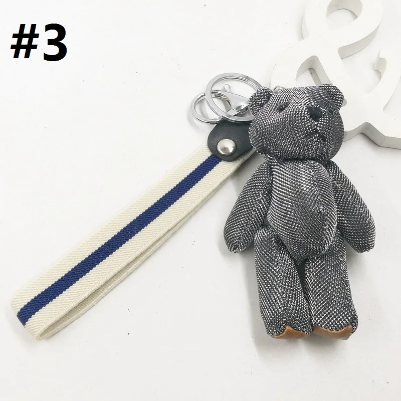 

New 2pcs 10cm Keychain Plush toys Mini Bear Key Chain for Women Bag Charm Car Pendant doll Small Teddy Bear Golden Silver toy
