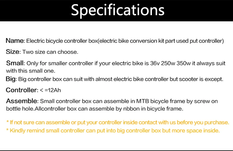 Discount 36V 48V Ebike Controller Box Li-ion Battery Case Plastic Electric Bike Parts E-bike Control Box For Electric Bicycle Accessories 2