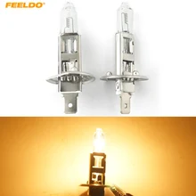 FEELDO 2 шт. теплый белый Авто DC 24 V 100 W H1 альтернатива галогенным лампам, принт грузовика, автобуса, противотуманная фара дальнего света 3000 K # MX1668