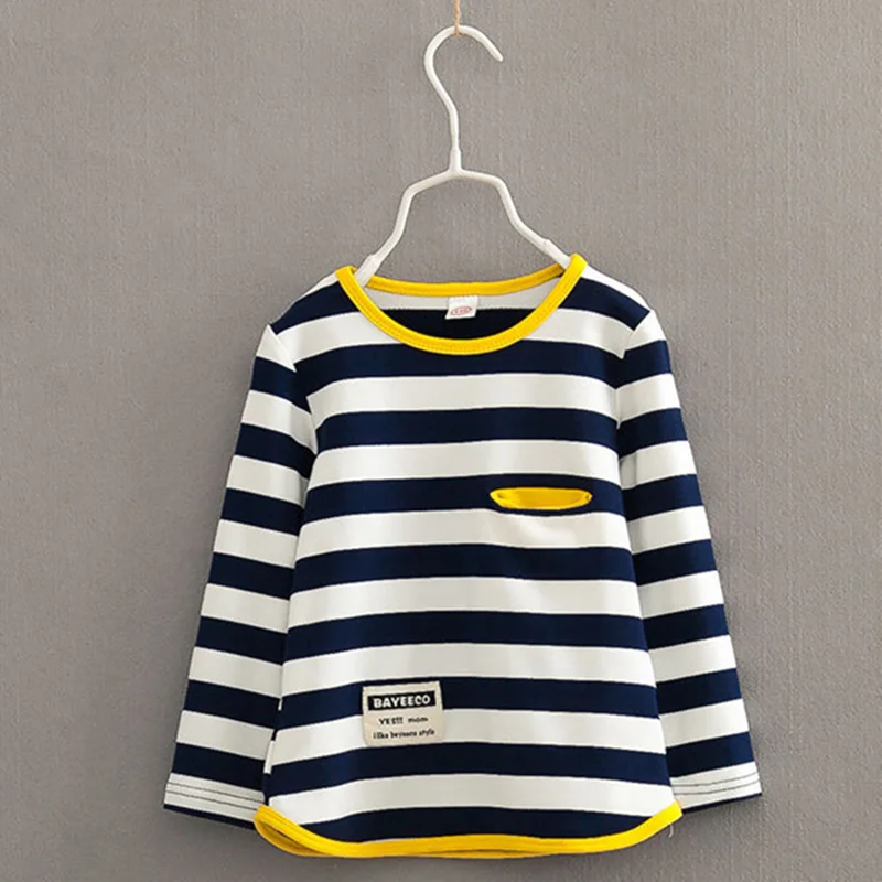 

2017 baby t-shirts full sleeve shirts for kids autumn and spring striped boys girls tops children's clothing