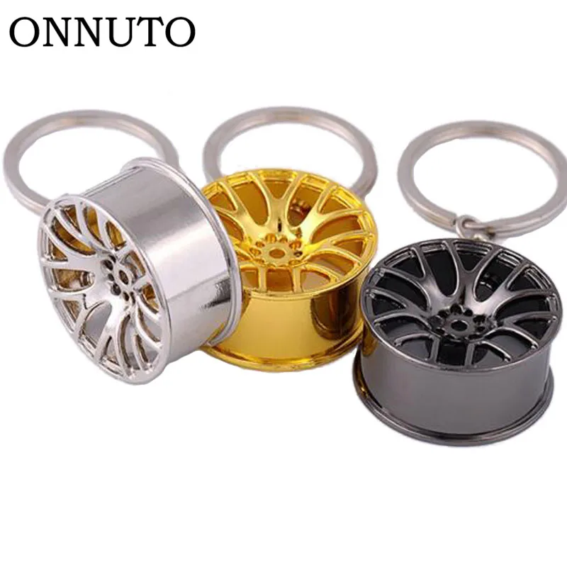 

Cool Luxury Metal Creative Keychain Wheel Rim Model Key Chain Car Personality Keyring Wheel Hub Key Chains Key Rings