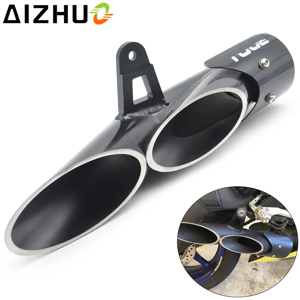 Double Hole Motorcycle Exhaust Pipe 51MM Stainless Steel Modified Exhaust System For YAMAHA YZF-R6 YZF R6 2006 2007 2008-2015