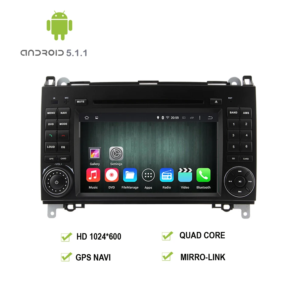 2 din Android 5.1.1 автомобильный dvd для Benz W169 W245 Viano Vito W639 Sprinter W906 W209 W311 Quad Core gps навигации