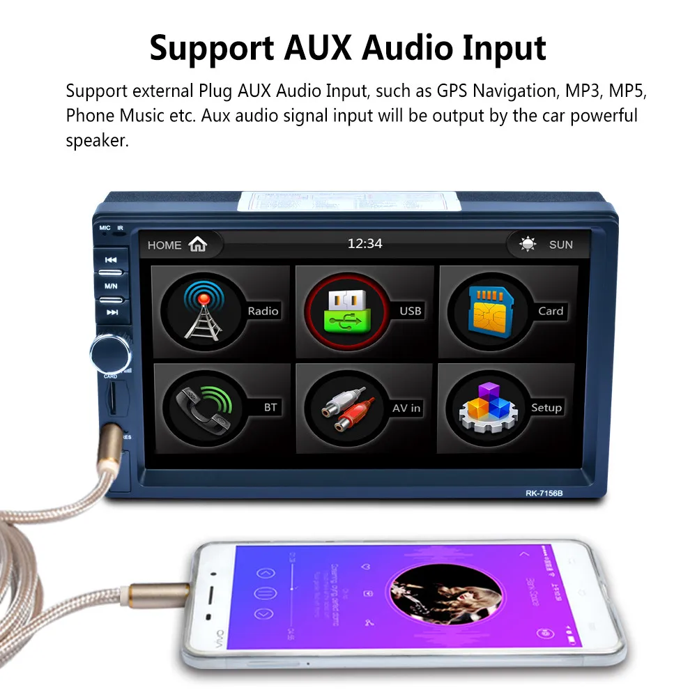 Для Android двойной 2 DIN автомобиль 7 MP3 MP5 плеер стерео FM RDS Радио Bluetooth USB AUX для honda accord 8 2003 2007 экран