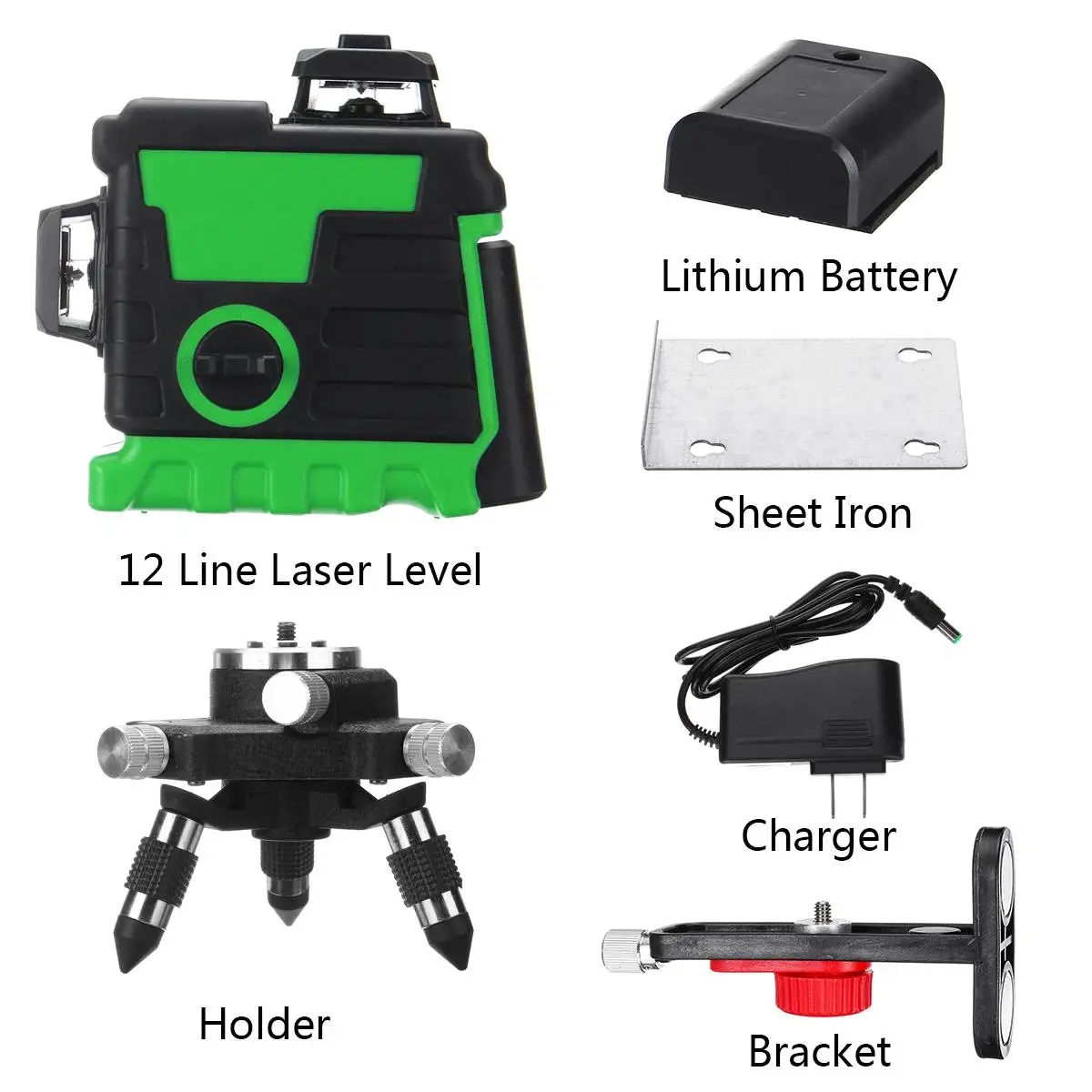 12 Lines 3D Laser Level Self-Leveling 360 Horizontal And Vertical Cross Super Powerful Green Laser Beam Line+5800mAh battery