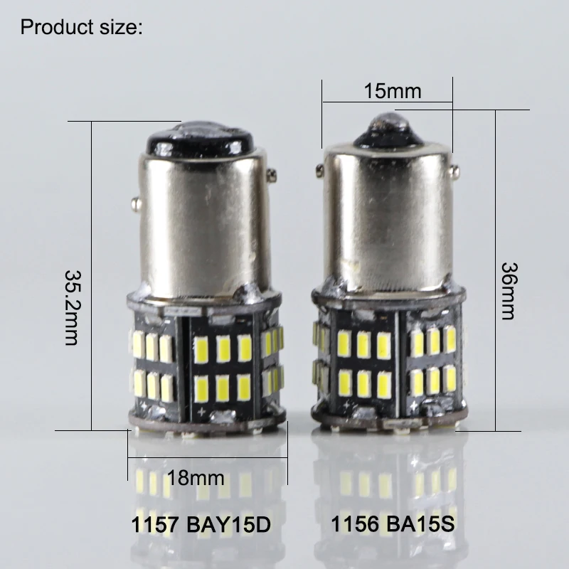 Супер белая лампа P21W 1156 BA15S 1157 BAY15D 6000K 2 Вт smd 3014 светодиодов 12 В 24 автомобильная