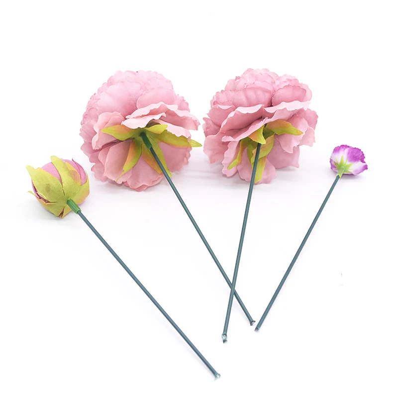 20Pcs 15/25/40cm Artificial Green Flower Stem DIY Floral Material Handmade Wire Stem Accessoies for Wedding Home Decoration