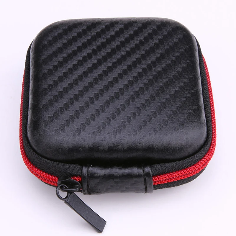 Earphone Case Bag Mini Zipper Headphone Protector Case Earbuds Pouch Storage Box Portable Organizer USB Cable Case