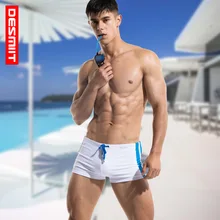DESMIIT мужские быстросохнущие плавки боксеры мужские плавки Плавание из натуральной перфорированной Для мужчин купальный костюм пляжные шорты