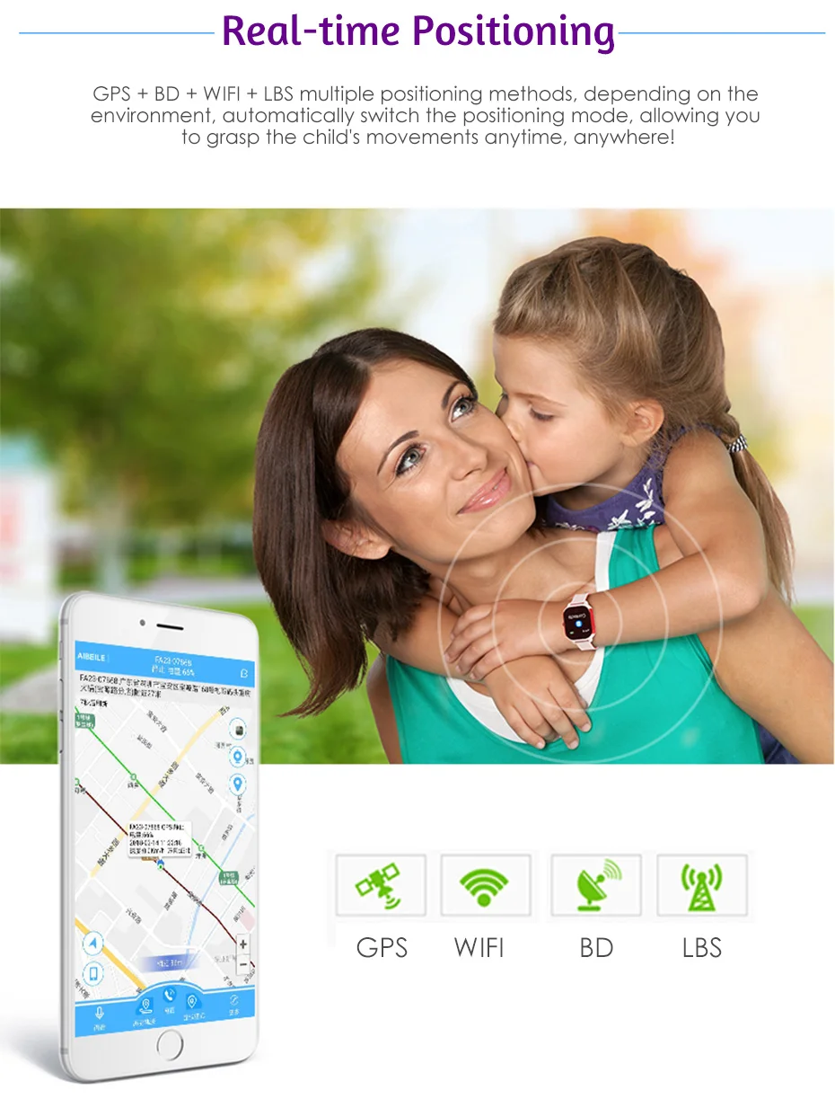 Smart Watches Android GPS Positioning Fitness Tracker Android Life Waterproof Anti-Lost Locator Children Smartwatch For Xiaomi (5)