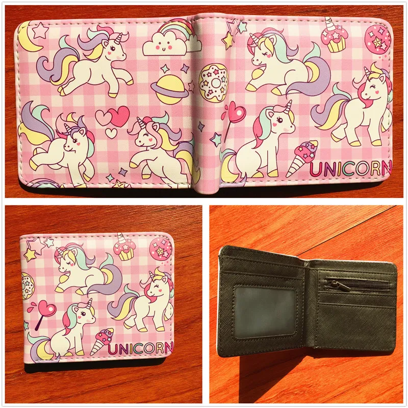 

Cartoon Animal Unicorn Women Short Wallet PU Leather wallet Lovely Money ID Card Holder Wallets W567