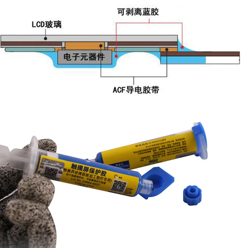 Механик сенсорный экран анти утечки стеклянной панели обработки многоцелевой защитный клей 336