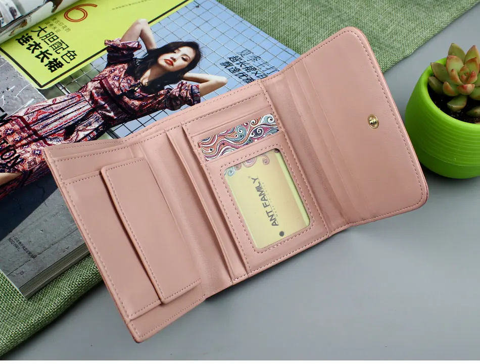 Модные женские туфли кошелек короткая 3 раза из натуральной кожи женский портмоне держатель для карт высокое качество кожа бумажник Для женщин маленький кошелек
