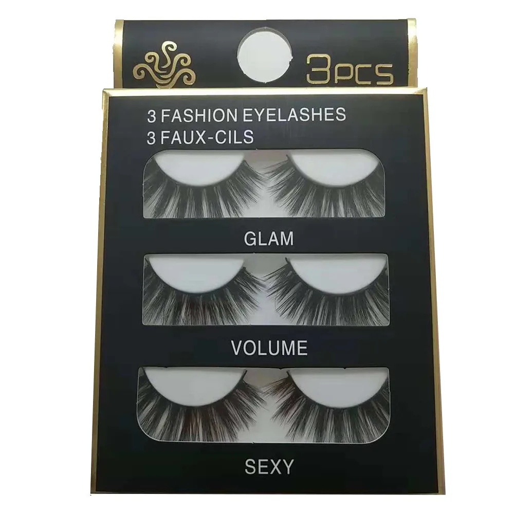 

OutTop Eyelashes 3Pair 3D False Lashes Fluffy Strip Eyelashes Long Natural Party Makeup Eyelash Extension 2019 Jan28
