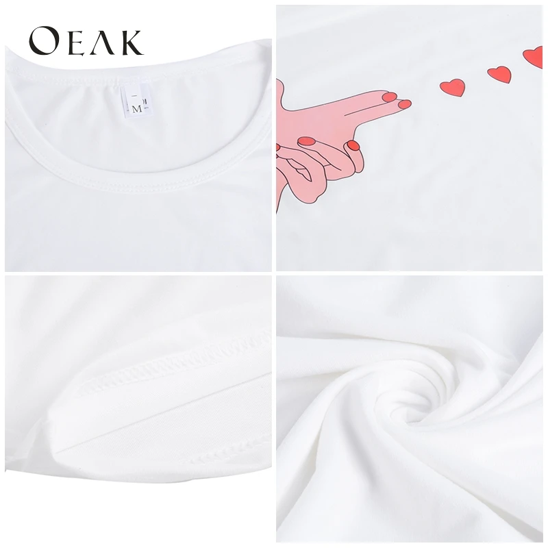 OEAK 3XL Женская Повседневная летняя футболка с коротким рукавом Свободный Топ