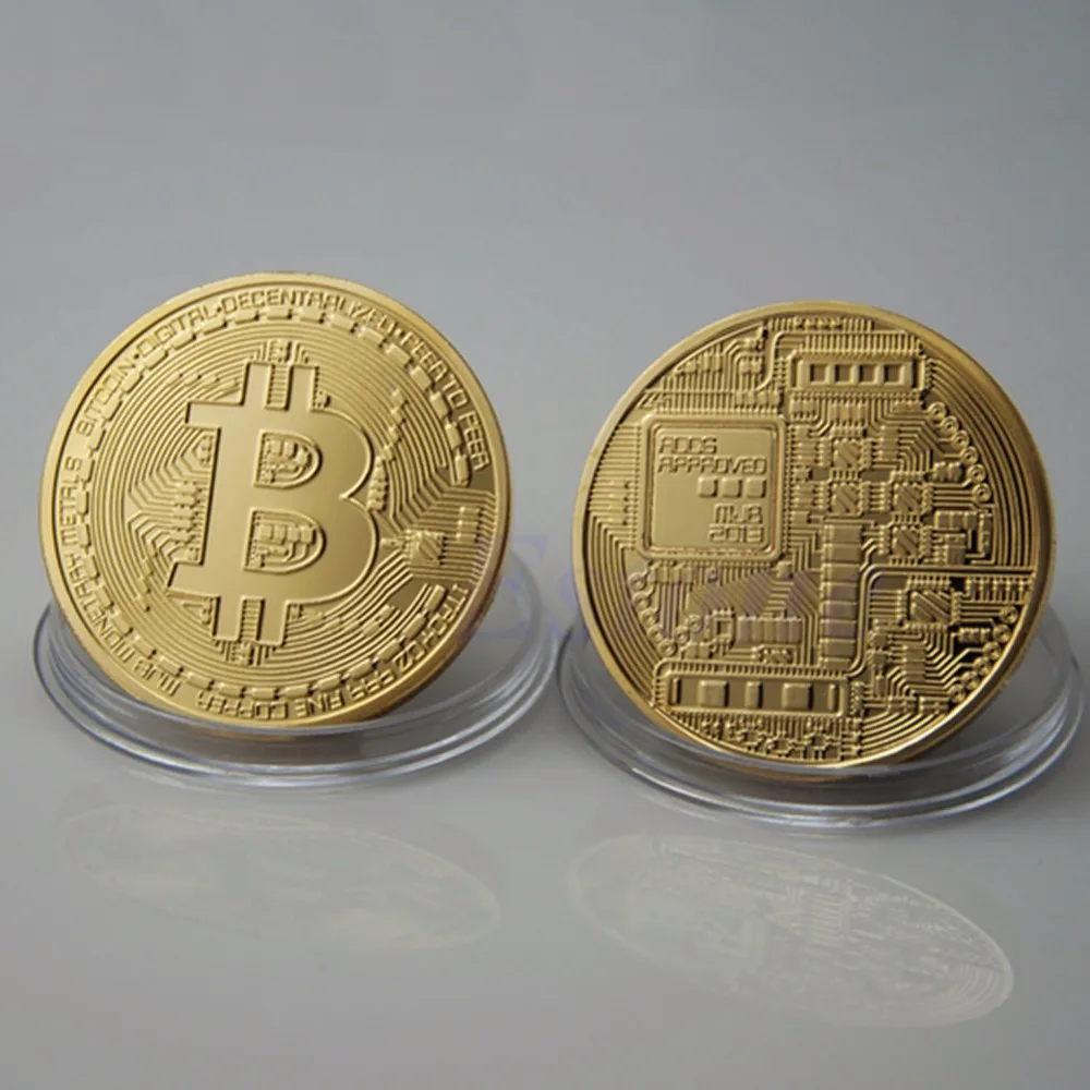 1Pc Gold Plated Bitcoin Coin Collectible Gift BTC Coin Art Collection Physical 1Pc Gold Plated Bitcoin Coin Collectible Gift BTC Coin Art Collection Physical