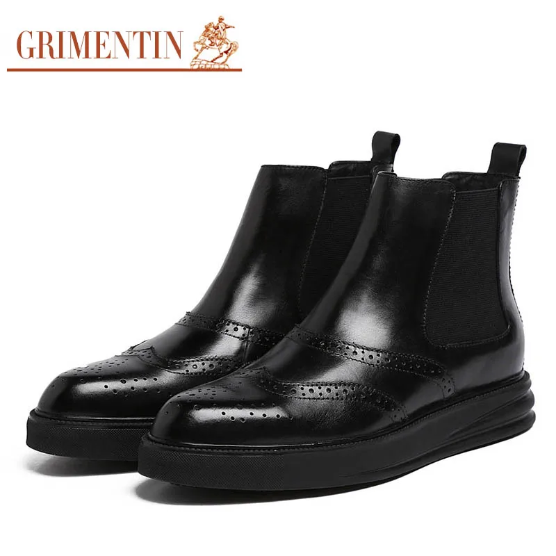 leather booties men