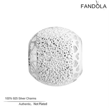 

CKK Berloque 925 Sterling Silver Glittering Hearts Round Charms Beads Fits Original Bracelets DIY Charm Silver 925 Jewelry