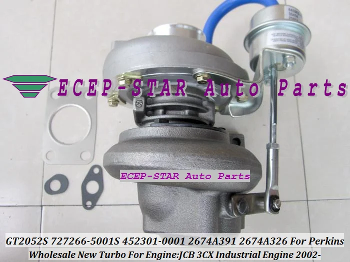 GT2052S 727266-5001S 452301-0001 727266-0001 2674A391 2674A326 turbo For Perkins JCB 3CX Industrial Engine 2002- (4)