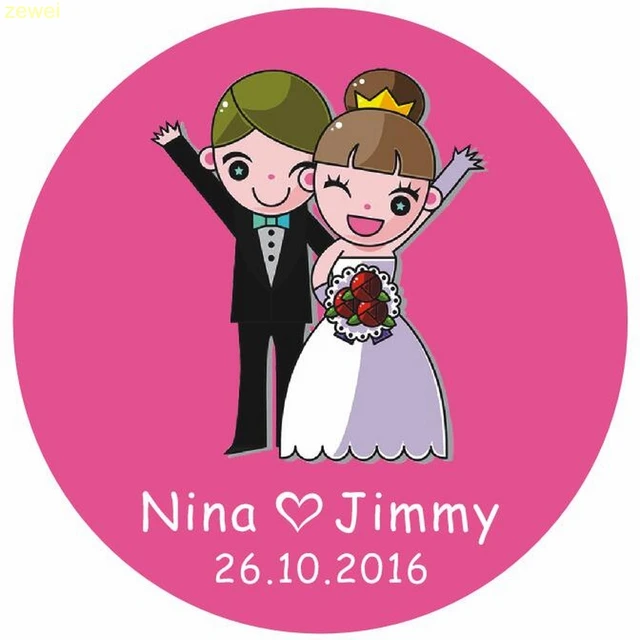 100pcs Personalized Wedding Stickers Wedding Self Adhesive Stickers Favor Sticker Wedding