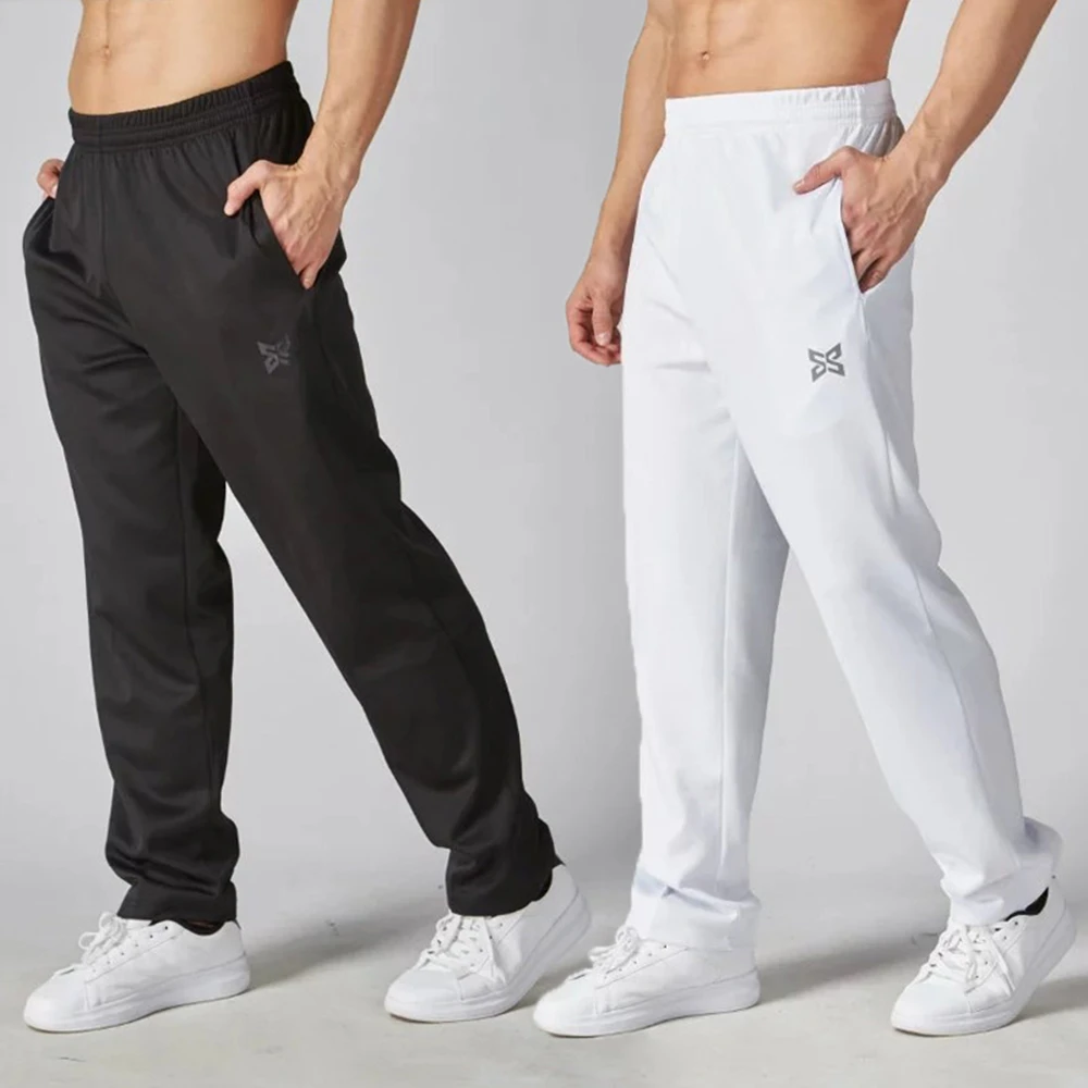 Men Football Soccer Training Pants Long Loose Trousers Sweatpants GYM