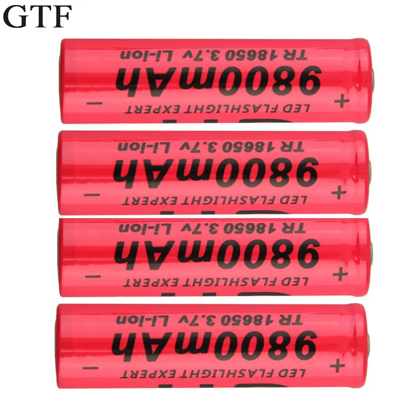 GTF 18650 Батарея 3 7 V 9800mAh литий ионная аккумуляторная батарея для светодиодного