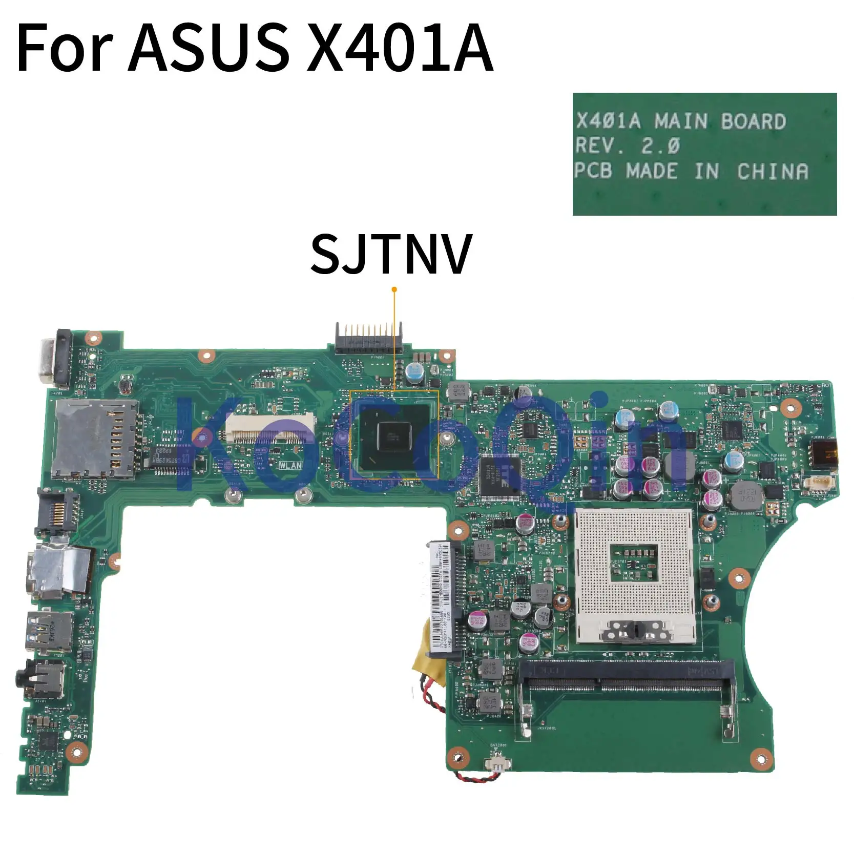 Материнская плата KoCoQin для ноутбука ASUS X401A X501A X301A материнская REV 2 0 SJTNV|Материнские