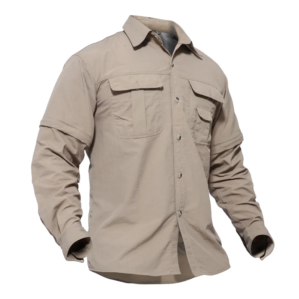 MAGCOMSEN, мужская рубашка, летняя, быстросохнущая, со съемными рукавами, рубашки в стиле милитари, тактические, дышащие, для тренировок, одежда, SMMD-01