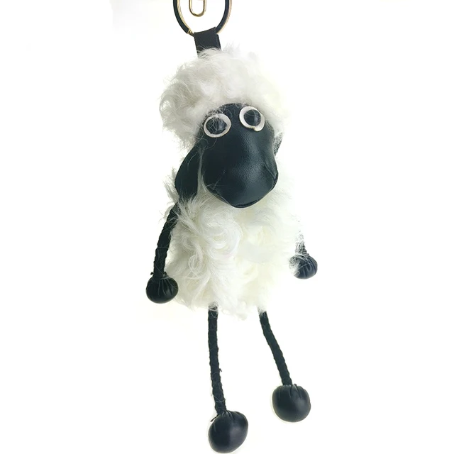 SHOWTRUE New Sheep keychain Real lambs wool Fur keychain key ring Wool