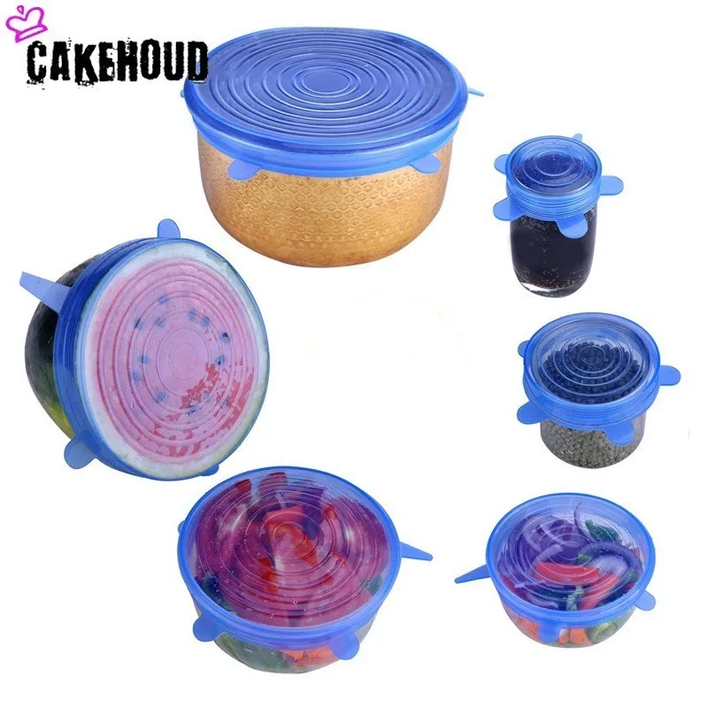 

CAKEHOUD New Silicon Stretch Lids Universal Lid Silicone Food Wrap Bowl Pot Lid Silicone Cover Pan Cooking Kitchen Accessories