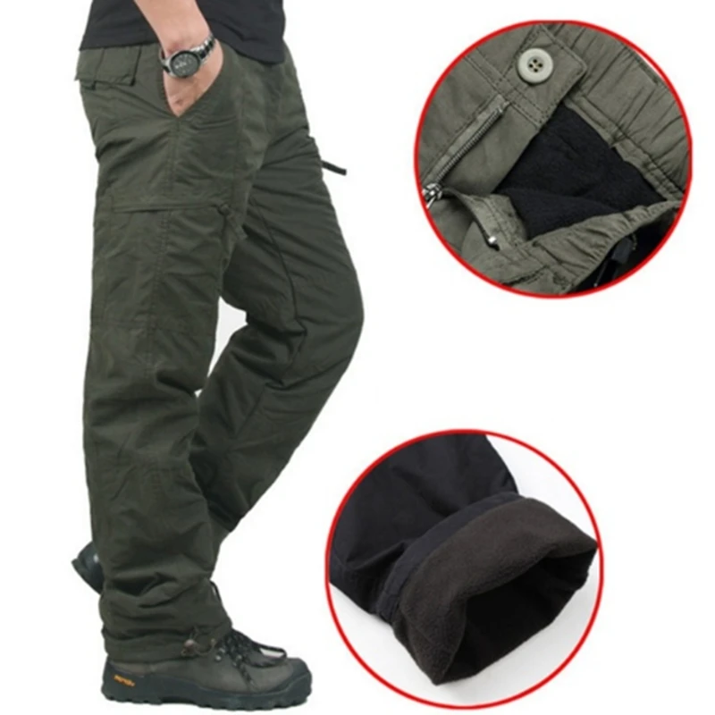 

Winter Double Layer Men's Cargo Pants Men Cotton Warm Thick Baggy Trousers For Men Male Army Military Camouflage Tactical Pants