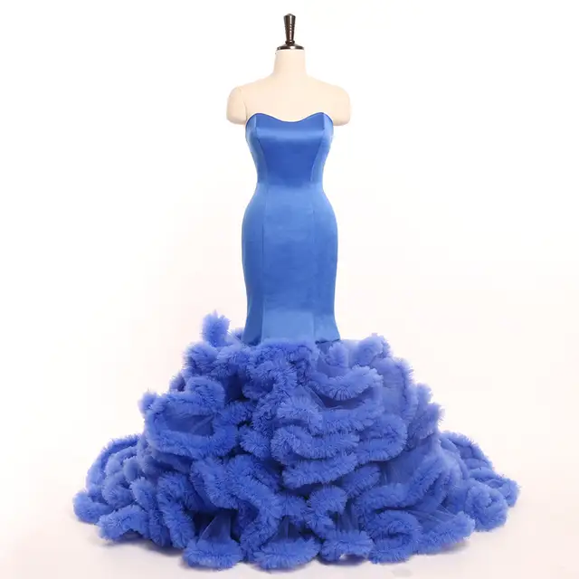 Royal Blue Wedding Gowns Pink Luxury Black Cloud Mermaid Wedding