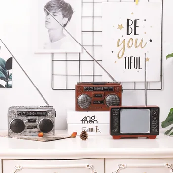 

MRZOOT Creative Vintage Resin Ornaments Made Old Fashioned Radio Living Room Dining Room Cafe Wine Cabinet Decorations