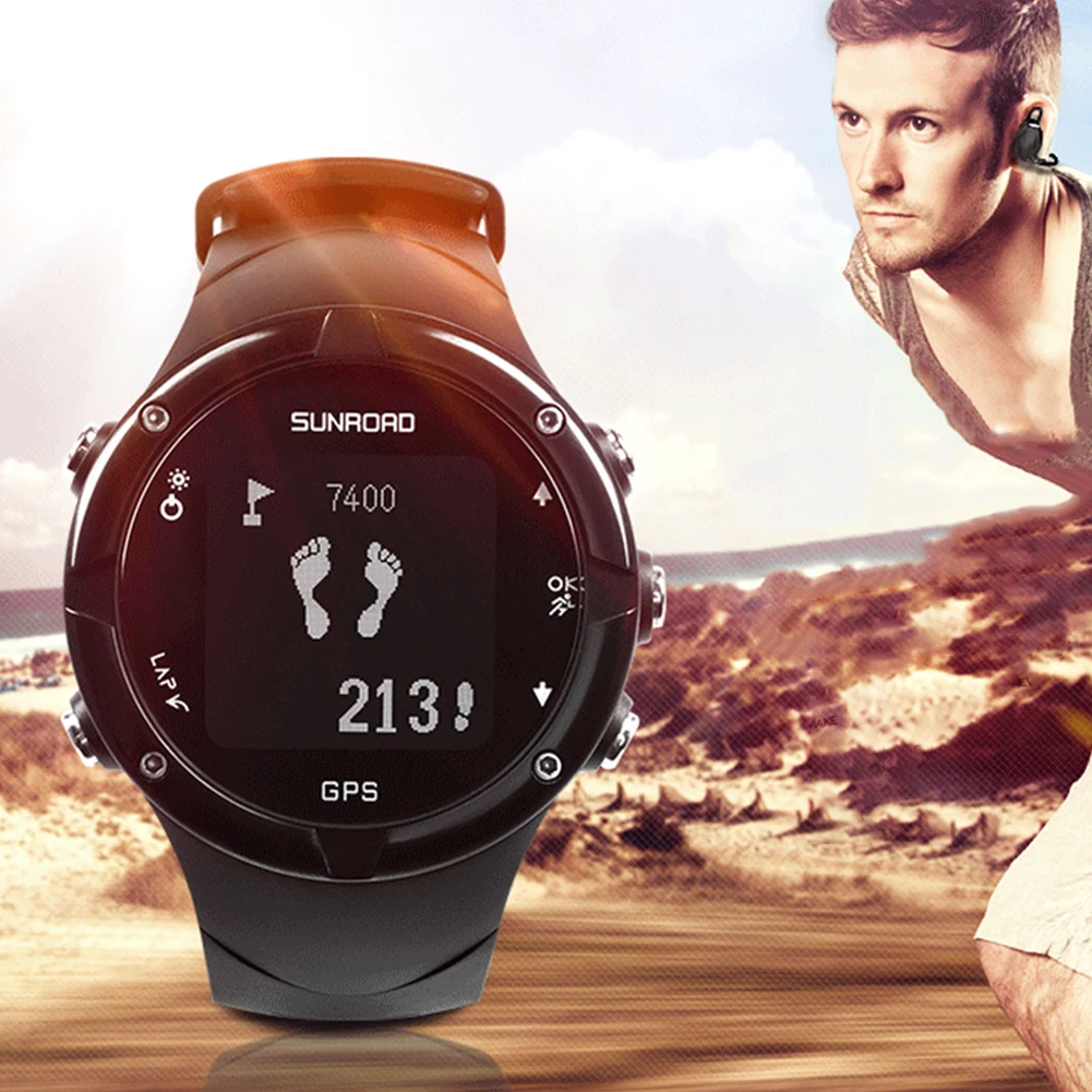 50 м водонепроницаемый цифровой Bluetooth Триатлон шаг счетчик Компас Датчик Уровня Часы