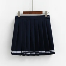 Женская Милая юбка для студенток размера плюс Xs-4xl, Высококачественная однотонная плиссированная юбка с высокой талией