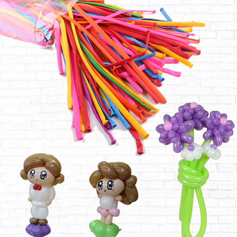 

50pcs/pack Colorful Magic Balloons Toys Funny Long Balloon Modelling Latex balloons Birthday Wedding Party Decoration