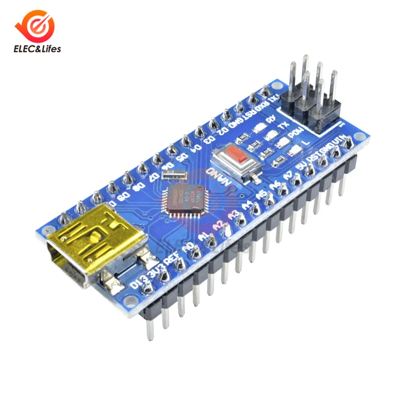 

MINI USB Nano V3.0 ATmega328P Controller Board CH340 USB Driver Microcontroller 5V for Arduino Nano 3.0 ATMEGA328P 16MHz