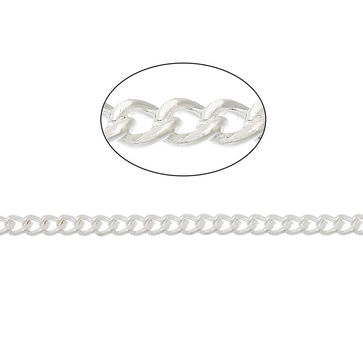 

DoreenBeads Links Curb Chains Silver Plated 2.8mm x 2.2mm(1/8" x 1/8"),10 M 2015 new