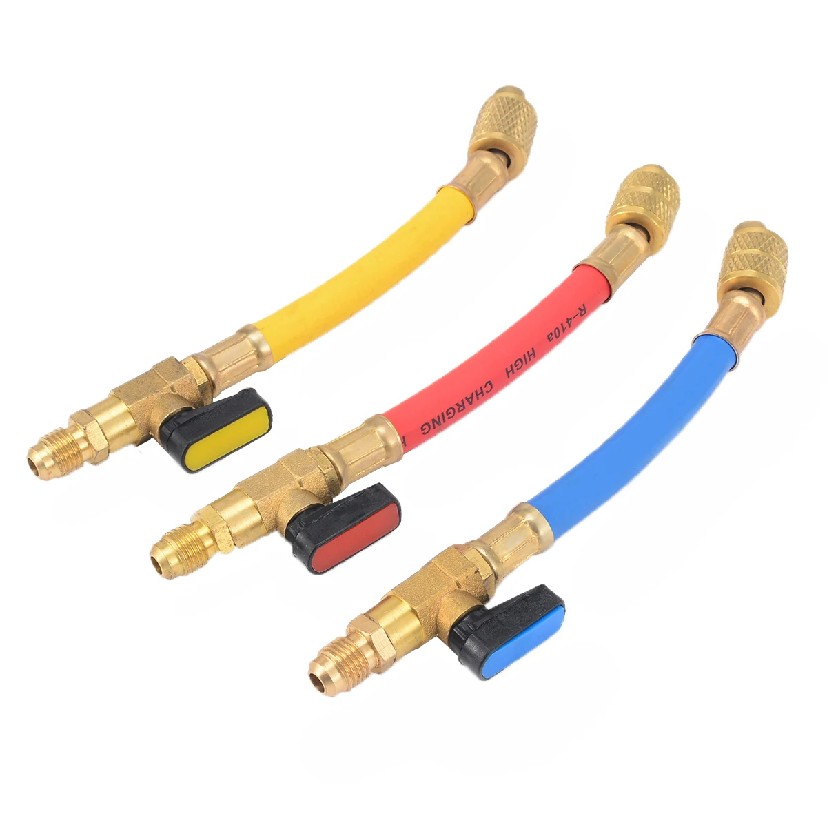 3pcs Practical R134a R410a Manifold Gauge Set A/C Air Condition Refrigeration Charging Hoses 800PSI 19cm 1/4" SAE Female Mayitr