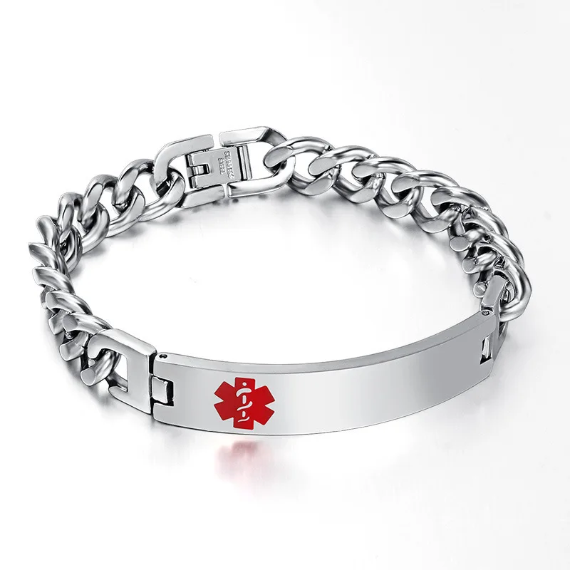 Modyle Fashion Medical Bracelet For Men Jewelry High Quality Modyle Fashion Medical Bracelet For Men Jewelry High Quality Stainless Steel Bracelets Bangles Two Size In Hologram From Accessories