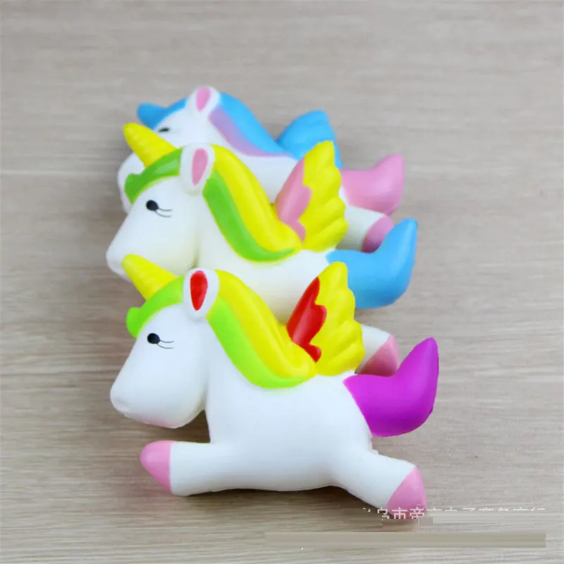 Zhenwei мягкими игрушечные лошадки замедлить рост Единорог животных Jumbo телефон ремень Squishi Squeeze игрушки Squishes без звука