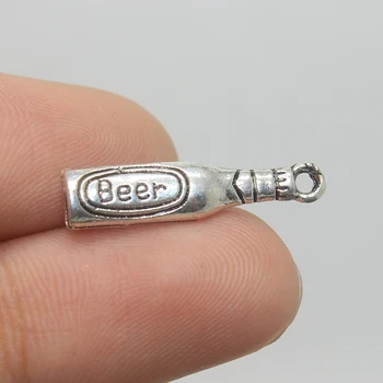 

35pcs-- 23*6mm antique silver tone beer charm pendant for diy jewelry making