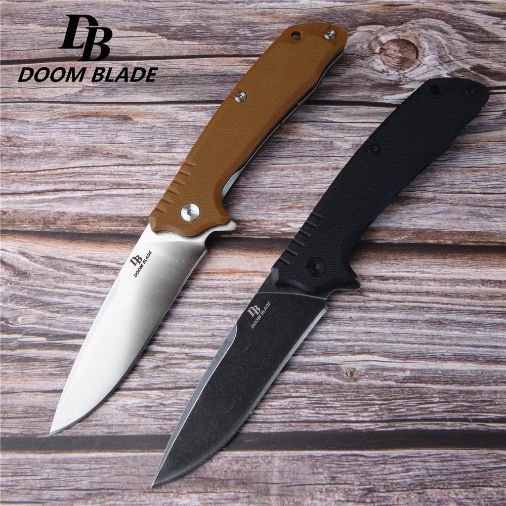

7.9" FH11 60-61HRC Knives Ball Bearing Knife D2 Blade,G10 Handle Folding Knife Camping Knife Hunting Flip Pocket Knife Tool