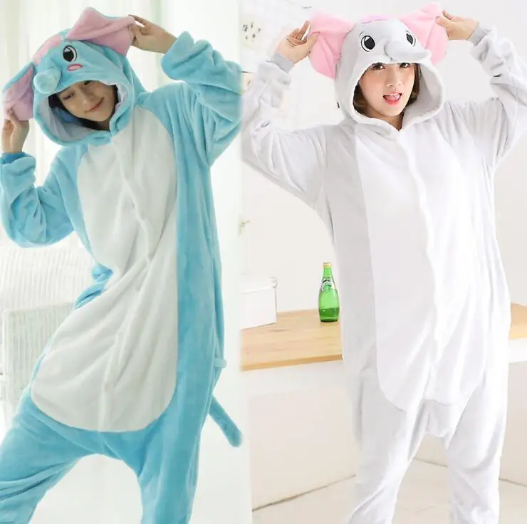 Women Kigurumi Pijama Elephant Flannel Pajamas Animal Pyjamas Adult